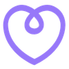 Heart illustration icon in purple