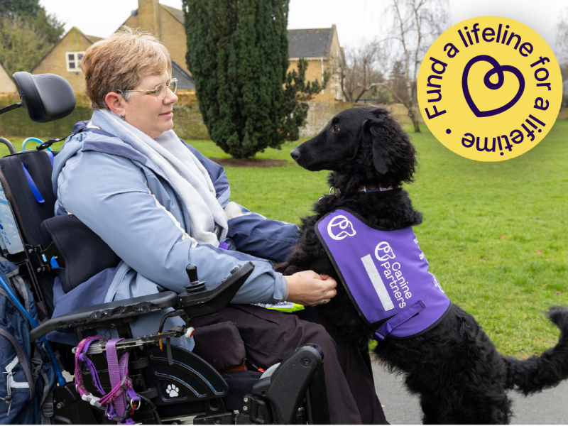 Picture of Sam and Hank with 'Fund a lifeline for a lifetime' roundel