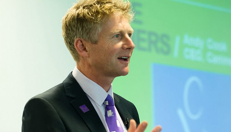 CEO Andy speaking at an event to raise awareness of the charity