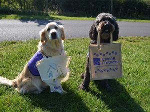 Jenson and Doyle with shopping bags