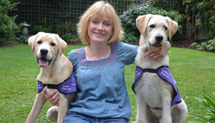 Actress Claire Skinner with Trinity and Sandos