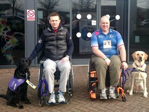 Jon Flint with canine partner Jester and Jonathon Giemza-Pipe with canine partner Toby