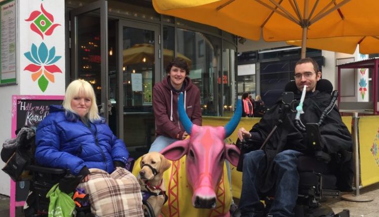 Assistance dog McLaren with her partner Vicky