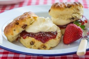 Scones and jam for afternoon tea