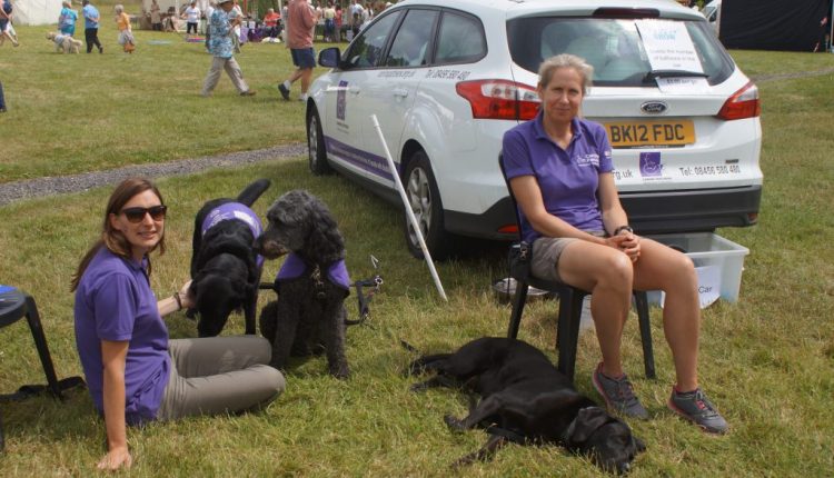 Claire Anthony, with canine partners Kerry and Doyle, and Julia Chase with Taylor sat down at summer fete