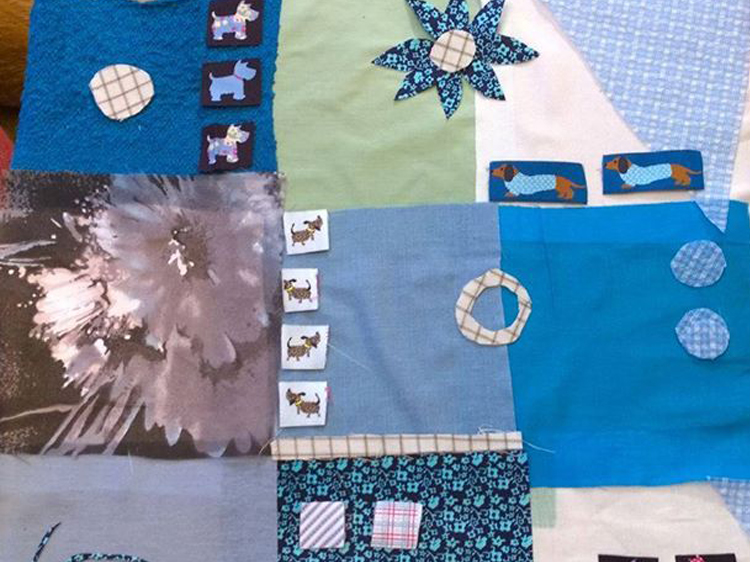 Patchwork art by Doodle and Doofus for Textile Art Challenge