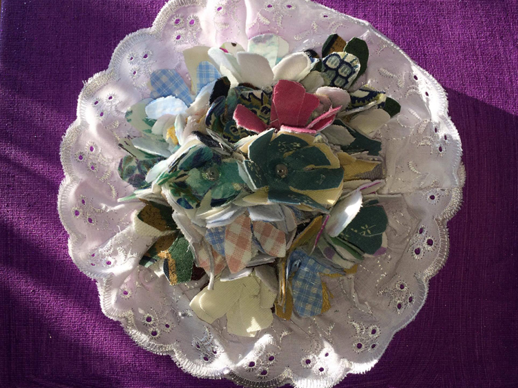 Bridal Bouquet piece for Textile Art Challenge made by Stella Pearson